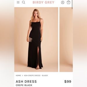 Birdy grey Black Ash Crepe dress Medium